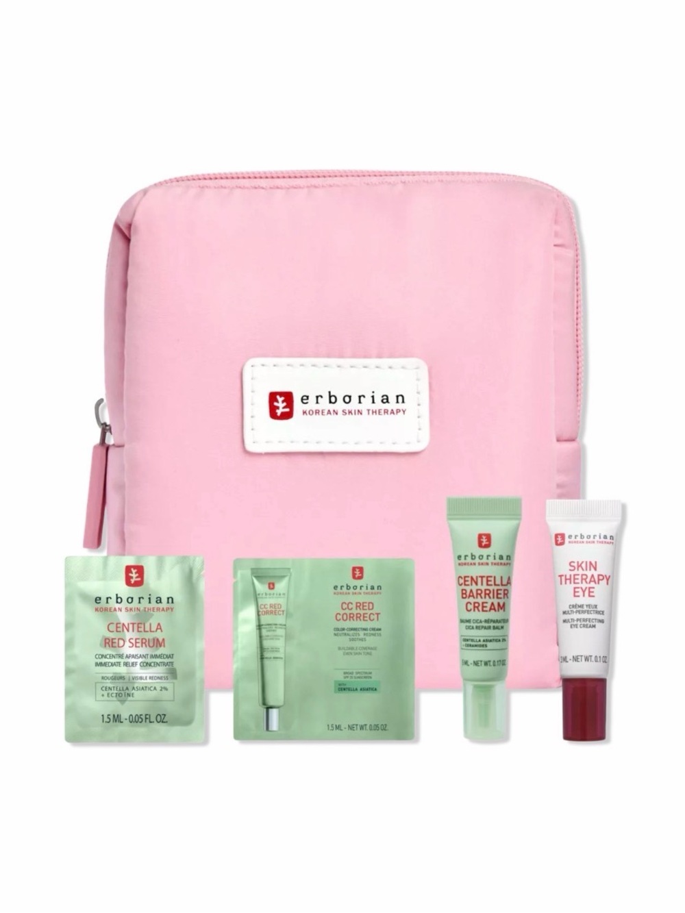 Erborian Pink Cosmetic Bag with Skincare Samples